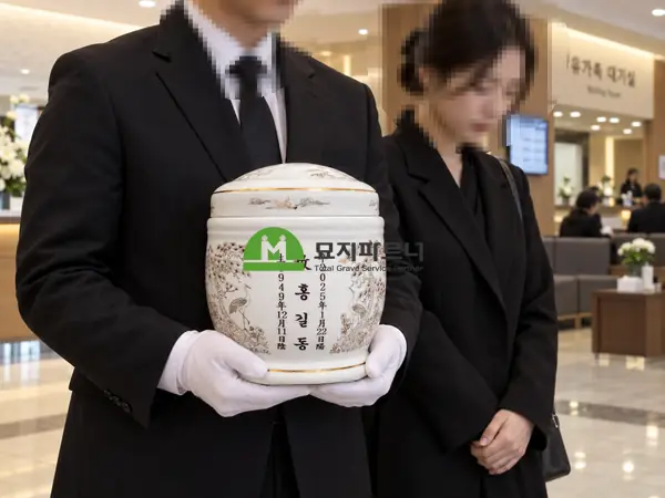 충남 천안 묘지이장 현장 사진 - 천안 묘지이장, 화장 후 납골당에 모실 때 유골함은 언제 준비해야 할까?